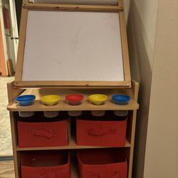 Kids Art Table - Easel, Whiteboard, Chalkboard