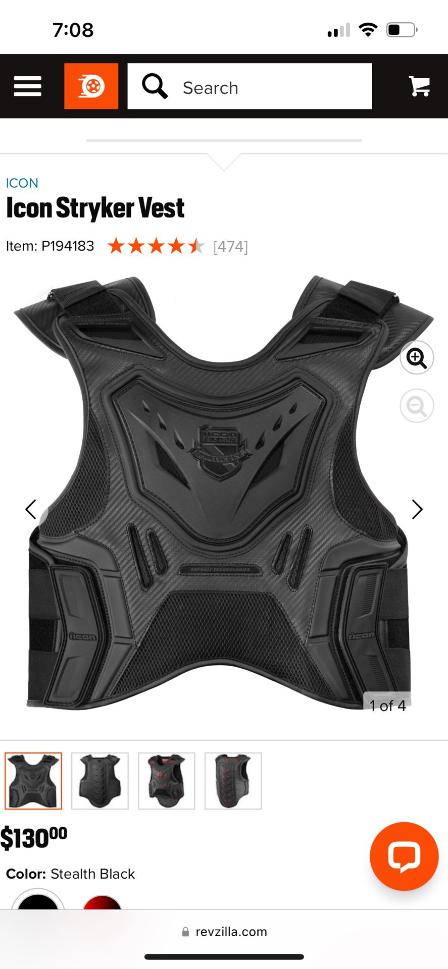 Brand New Stryker Icon Protective Motorcycle Vest 