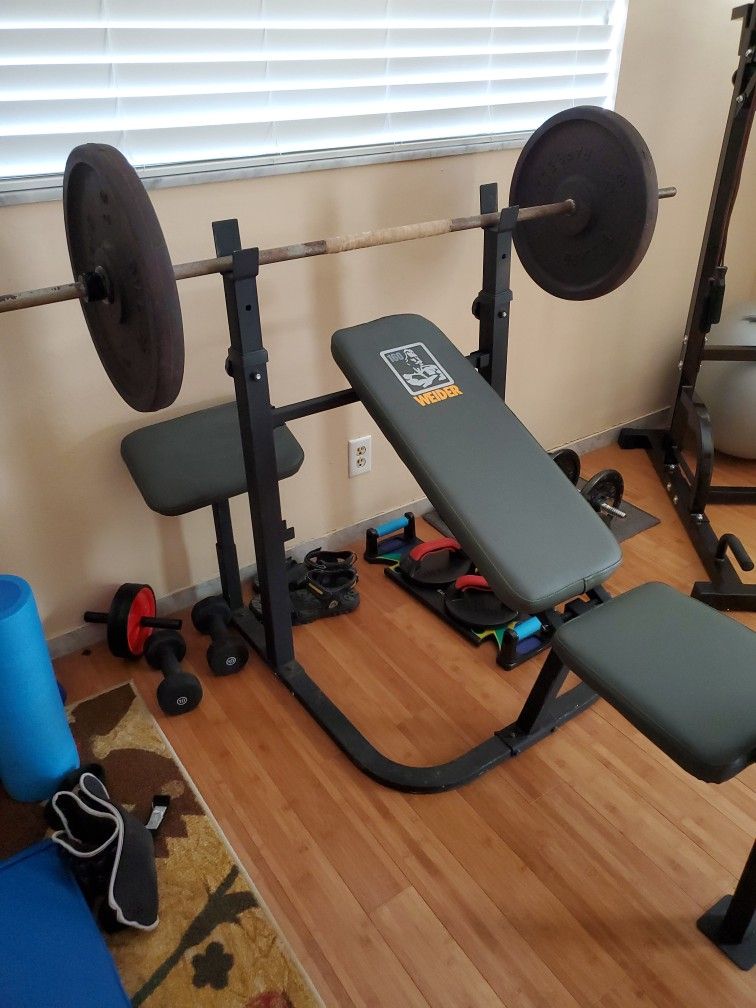 Weider 160 Incline/ Decline Weight Bench & Weights for Sale in Pompano