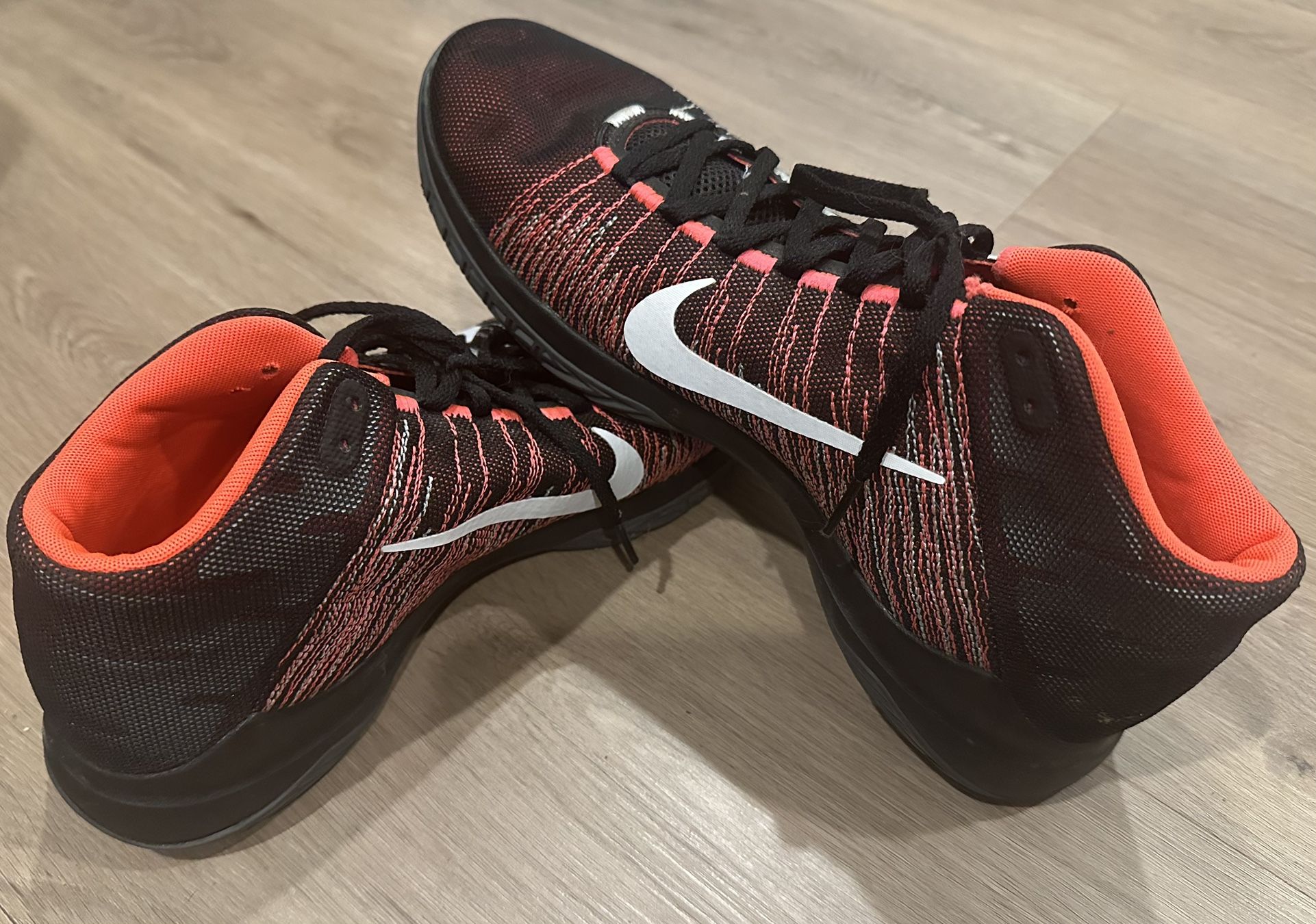 Nike Zoom Ascention Mens Sz. 10.5 Black/Orange Basketball Shoes Sneakers