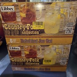 Libbey COUNTRY FOLK Mason Jar Glasses 