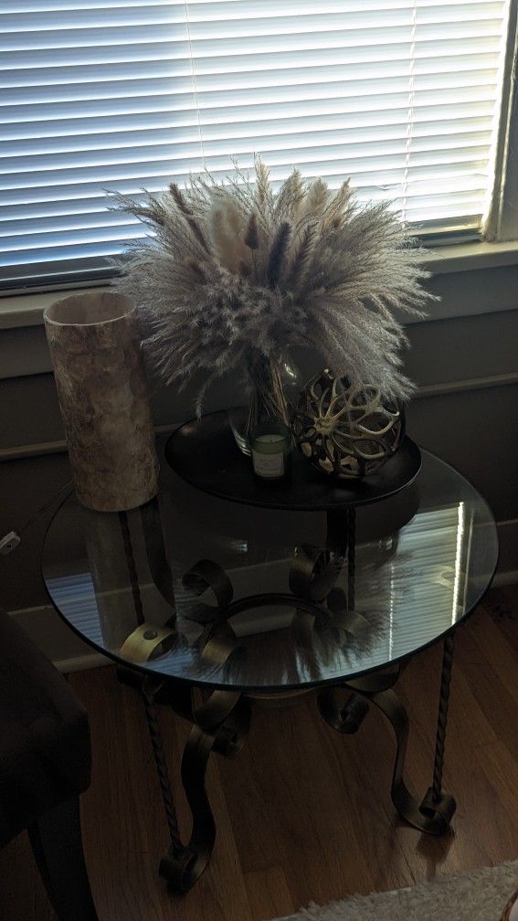 Super stylish Hollywood Regency Esque Table With Glass Top