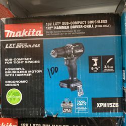 Makita New 1/2” Hammer Drill 18v Brushless 