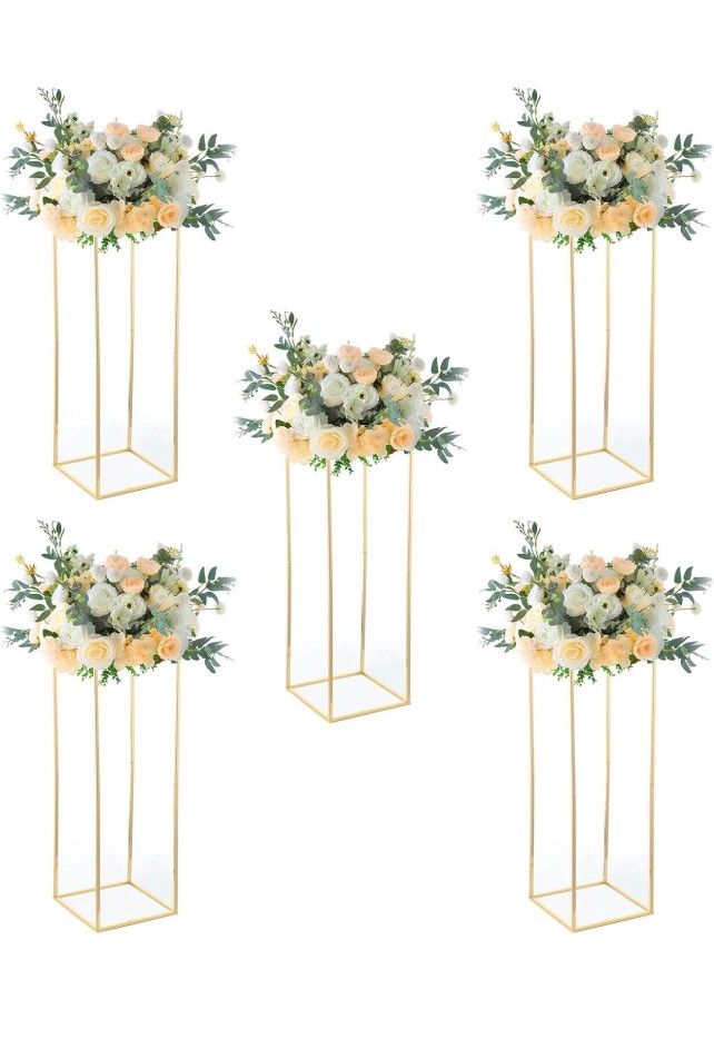 Wedding Centerpieces for Tables, 5 Gold Centerpieces