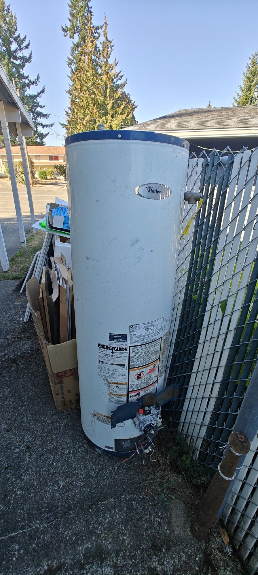 Old Broken Water Heater Tank 