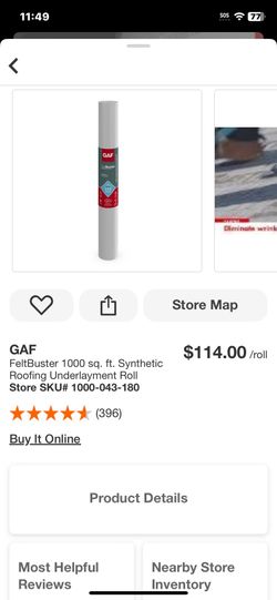GAF FeltBuster 1000 sq. ft. Synthetic Roofing Underlayment Roll