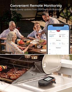 Govee Bluetooth Meat Thermometer, 230ft Wireless Meat Thermometer with 4  Probes, Digital BBQ Grill Thermometer, Smart Meat Thermometer for Smoker  Oven for Sale in Bellflower, CA - OfferUp