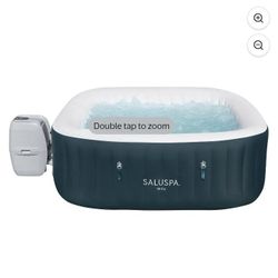 SaluSpa Ibiza AirJet Inflatable Dark Green Square Hot Tub Spa 4-6 Person with Pump #P08411