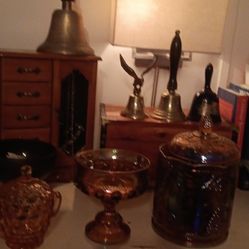Carnival Glass,bells ,eagle Are All For  Sale 