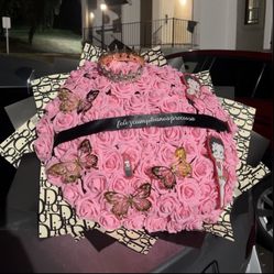 100 Pink D1OR Eternal Rose Ramo | Valentine's Day Bouquet Bookings