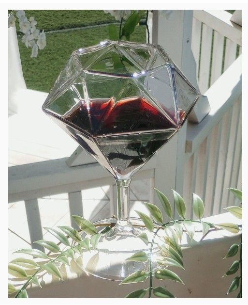 Red Wine Long Stem Diamond Glasses.