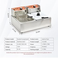 Brand new Commercial Deep Fryer with Basket 6-12L