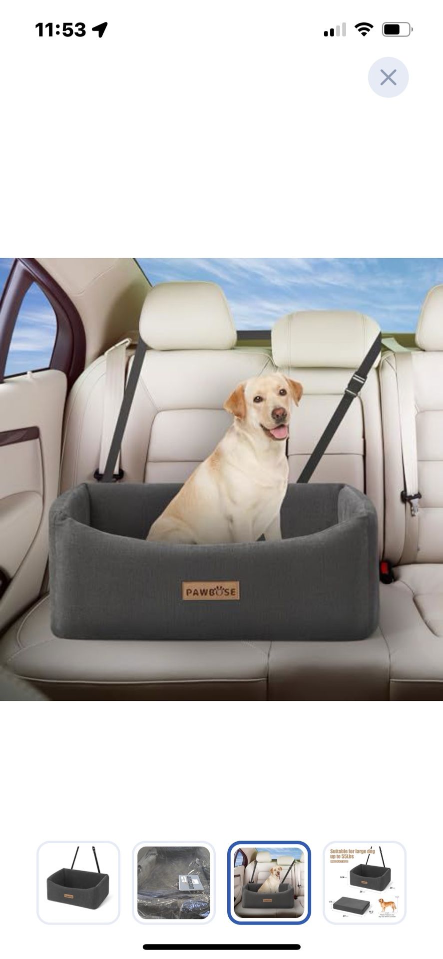 “ New”Large Pet/Dog Car Seat(up To 55lbs)retail$89