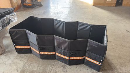 Trunk Organizer Cargo Organizer Trunk Storage Waterproof Collapsible Durable Multi Compartments-((Oversize,Black)
