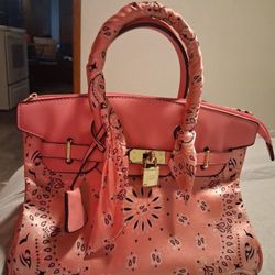 Pink Bandana Print Purse