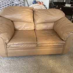 Leather Loveseat And Chair