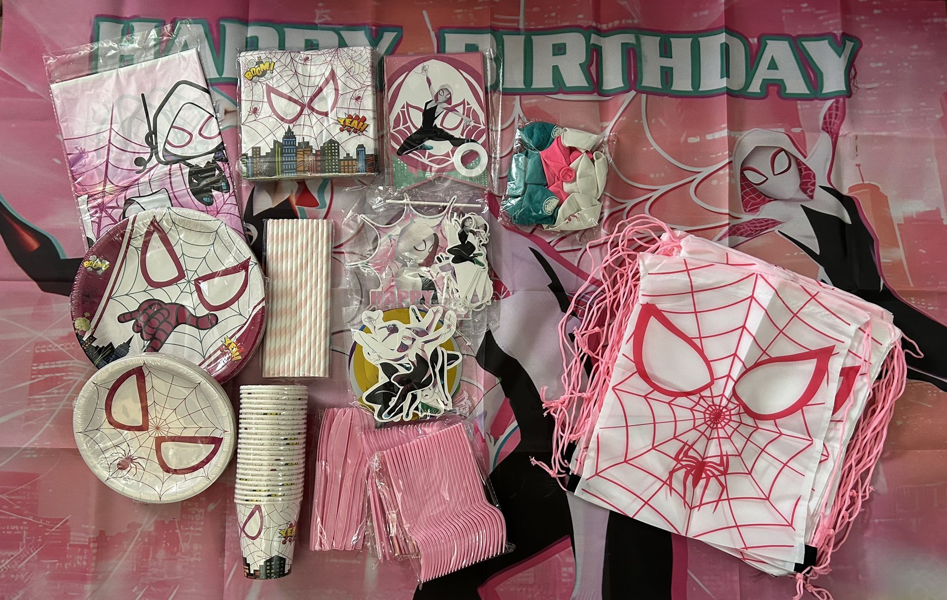 Spider Girl Birthday Party Decorations Supplies.