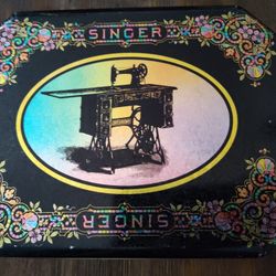 Singer Sewing Machine Collector's Box With Sewing Items