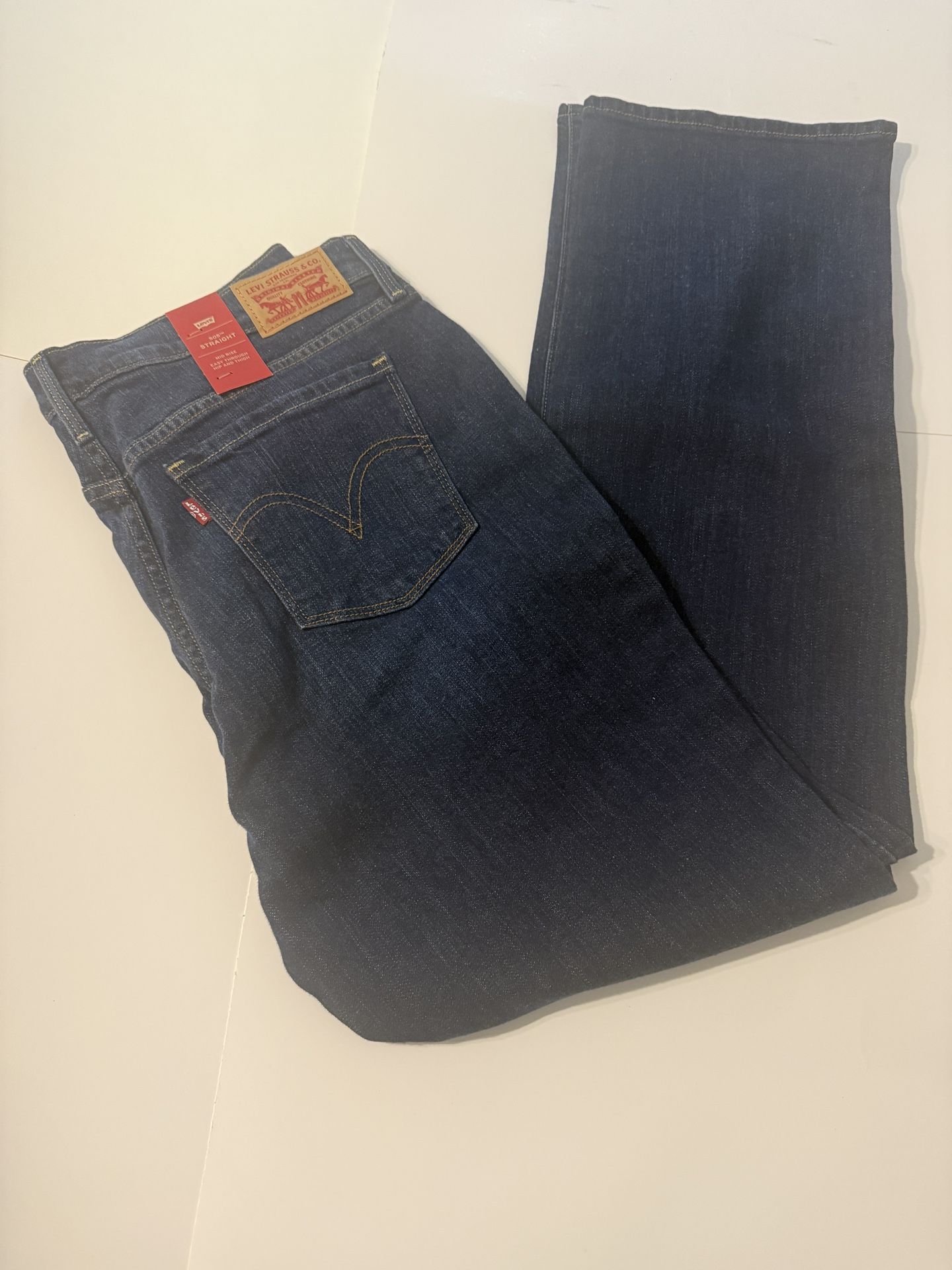 Levi’s 505 Straight Jeans Size 12M W31 L32 Dark Wash NWT Mid Rise