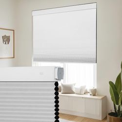 SEEYE No Drill Cordless Cellular Shades, Blackout Honeycomb Blinds For Indoor Window,Thermal Insulated Noise Reduction, Easy Install For Bedroom, Livi