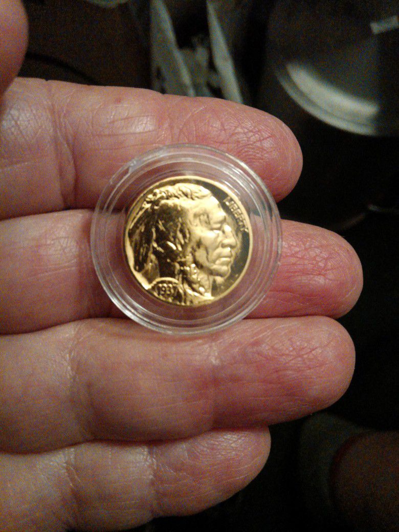 Rare 1937 Golden Indian Head Buffalo Nickel