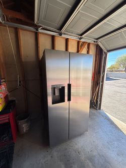 Stainless Steel Side-by-Side Refrigerator with Ice Maker