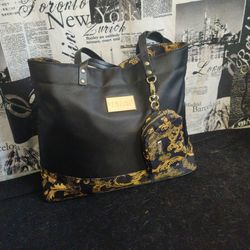 Black And Gold Versace Perfume Tote
