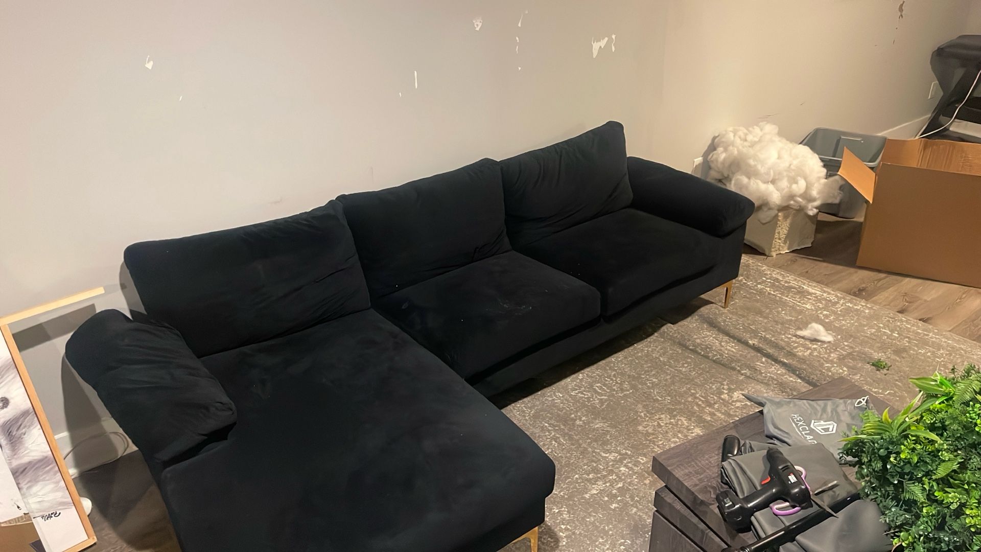Black Suede Couch
