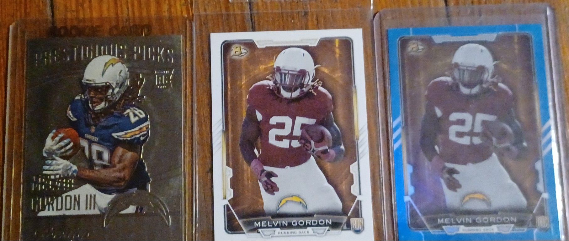 Melvin Gordon San Diego Chargers 3 Card Lot ROOKIE Bowman Blue 39/499