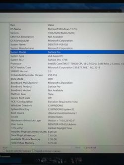 Surface pro 5 175$ obo