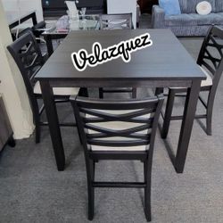 ✅️✅️5 pc wood counter height 42" square dining table set✅️