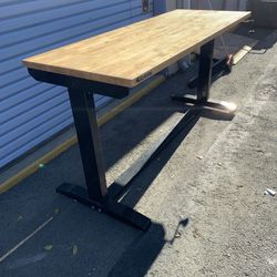 Workbench, Solid Hard Wood Top,62”w X 24”d X adjustable height (32”-44”)