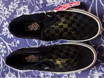 Checkered Vans Slip-ons