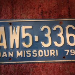 1979 MO License Plate 