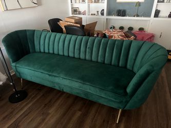 Emerald Green Velvet Couch
