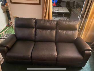 Dark Brown 3 Person Recliner Couch