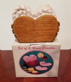 2 Sets of 6 Heart Coasters