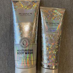 Bath & Body Works Platinum Collection Set Body Cream And Body Wash 