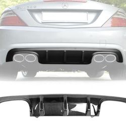 Fits 11-16 Benz R172 SLK Class Rear Bumper Lip Diffuser Spoiler CF Carbon Fiber