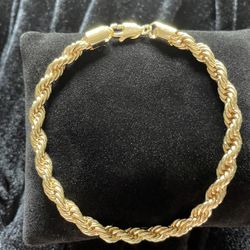 Rope Bracelet Gold Plated Torsal Pulsera 