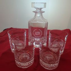 Caddilac Etched Decanter Set, Original From Dimmit Caddilac