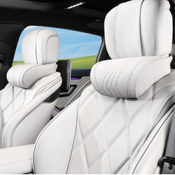 Car Headrest Memory Foam Neck Pillow for Driving with Leather Cover Soft Comfortable Seat Head Pillow Cushion for Most Cars SUV Sedan Home Office Off-