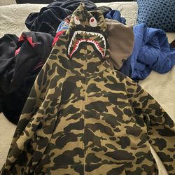 Large, Full Zip Bape Jacket, Camo