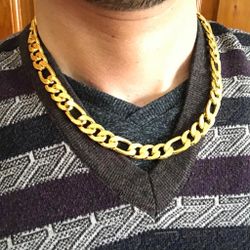 Gold Tone 20” Figaro Style Chain