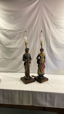 Revolutionary War soldier and Betsy Ross lamps