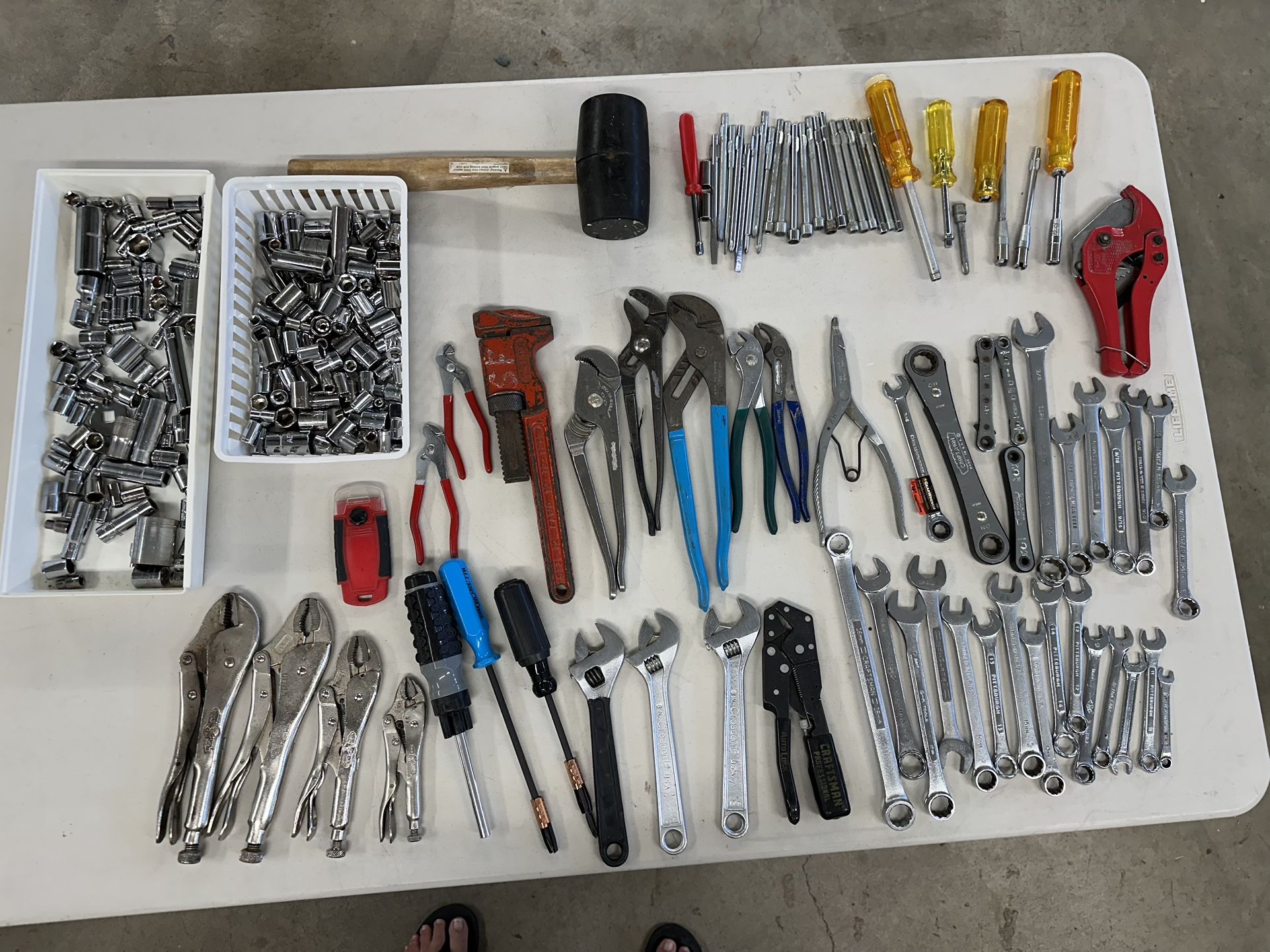 Large Lot Of Tools, Wrenches, Sockets And More