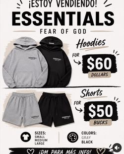 Essentials Shorts And Hoodies Originals New With Tags