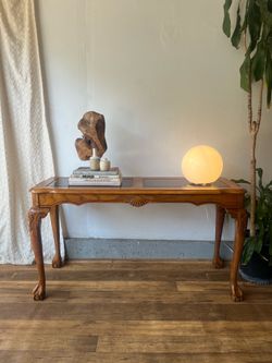Vintage Solid Oak Console Table