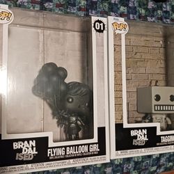 BANKSY BRANDALISED FUNKO POP FIGURES #1 AND #2 SET MINT IN HAND COLLECTIBLE TOY TOYS HTF RARE OBEY KAWS KOZIK 