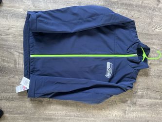 New NFL Seattle Seahawks Men's Soft Shell Full Zip Jacket Pockets Size M